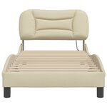 vidaXL Cadre de lit avec lumières LED crème 90x190 cm tissu