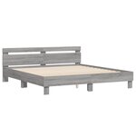 vidaXL Cadre de lit avec tête de lit sonoma gris 200x200 cm