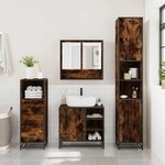 vidaXL Ensemble de meubles de salle de bain 3 Pièces Chêne fumé