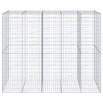 vidaXL Panier gabion avec couvercle 250x100x200 cm fer galvanisé