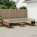 vidaXL Ensemble de canapés d'extérieur 11 Pièces Naturel et gris clair