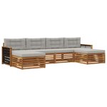 vidaXL Ensemble de canapés d'extérieur 6 pc Bois d'Acacia Massif