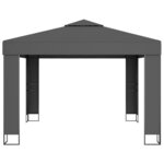 vidaXL Tonnelle avec double toit et lumières LED 3x3 m Anthracite