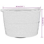 vidaXL Panier à linge beige et blanc Ø60x36 cm coton
