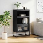 vidaXL Buffet haut noir 68x39x123 cm acier