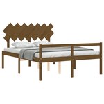 vidaXL Lit pour personne âgée sans matelas marron miel bois massif