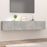 vidaXL Meubles TV 2 Pièces gris béton 80x30x30 cm bois d'ingénierie