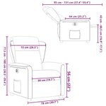 vidaXL Fauteuil inclinable électrique gris nuage tissu