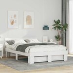 vidaXL Cadre de lit Blanc 150 x 200 cm Bois massif en pin
