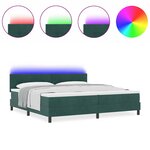 vidaXL Lit à ressorts avec matelas Vert foncé 200 x 200 cm Velours