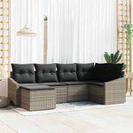 vidaXL Ensemble de salle à manger pour jardin avec coussin 6 Pièces Gris