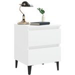 vidaXL Tables de chevet 2 Pièces blanc 40x35x50 cm bois d'ingénierie