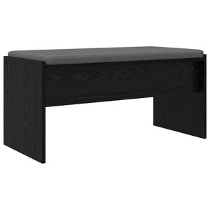 vidaXL Banc d'entrée avec coussin Chêne noir 83 x 38 x 40 cm