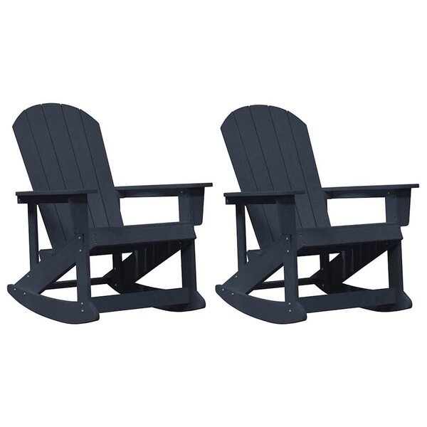 vidaXL Chaises Berçantes Adirondack 2 Pièces Bleu marine HDPE