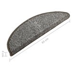 vidaXL Tapis de marches d'escalier 15 Pièces Anthracite 65x21x4 cm