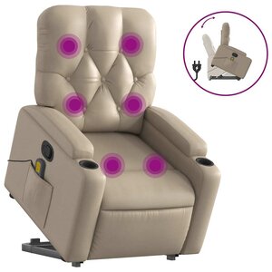 vidaXL Fauteuil inclinable de massage Cappuccino Similicuir