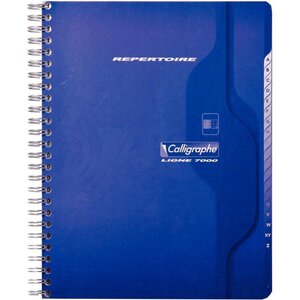 Répertoire spirale 180 pages 5x5 70 g  format 17 x 22 cm CALLIGRAPHE
