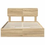 vidaXL Lit de Rangement Chêne Sonoma 140 x 200 cm Bois d'ingénierie