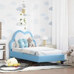 vidaXL Cadre de lit pour tout-petit avec tête de lit Bleu 70 x 140 cm
