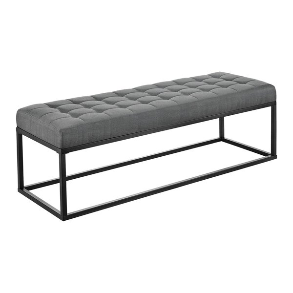 Tabouret banc banquette rembourré 120 x 40 x 38 cm gris 03_0008714