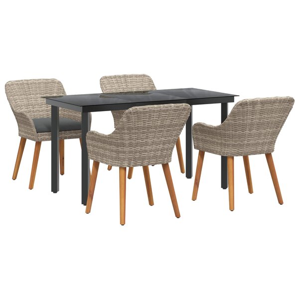 vidaXL Ensemble de salle à manger pour jardin 5 Pièces Gris clair