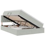 vidaXL Lit de Rangement Gris clair 140 x 190 cm Velours