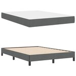 vidaXL Lit à ressorts avec matelas Gris foncé 160 x 200 cm tissu