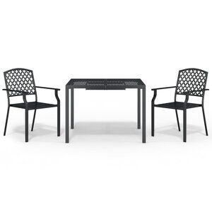 vidaXL Ensemble à manger de jardin 3 Pièces anthracite acier