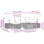 vidaXL Ensemble de canapé de jardin avec coussin 7 Pièces Noir Poly rotin