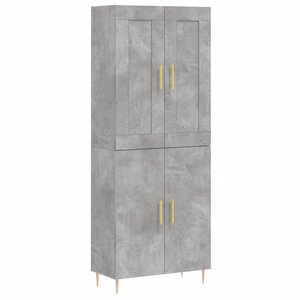 vidaXL Buffet haut Gris béton 69 5x34x180 cm Bois d'ingénierie