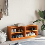 vidaXL Armoire à chaussures cire marron 110x34x45 cm bois pin massif