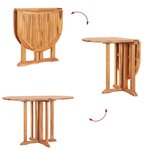vidaXL Table pliable de jardin papillon 120x70x75 cm Bois teck solide