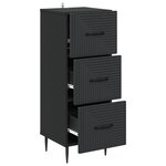 vidaXL Armoire à tiroirs Noir 33 x 34 5 x 89 5 cm Bois d'ingénierie