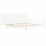 vidaXL Cadre de lit sans matelas blanc 200x200 cm bois massif