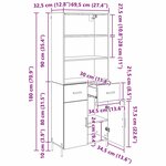 vidaXL Haut Armoire avec tiroir Chêne artisanal 69 5 x 32 5 x 180 cm