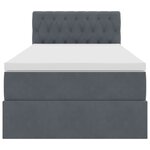 vidaXL Lit de rangement LED avec matelas Gris foncé 90 x 200 cm