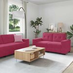 vidaXL Ensemble de Canapés 3 Pièces Bordeaux 221 x 78 x 80 cm Velours