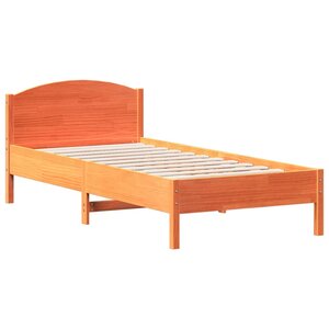 vidaXL Cadre de lit sans matelas cire marron 100x200cm bois pin massif