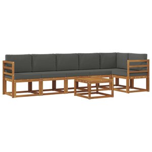 vidaXL Ensemble de canapés d'extérieur 7 pc Naturel et Anthracite