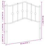 vidaXL Tête de lit métal noir 90 cm