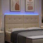 vidaXL Tête de lit LED avec bandes LED Crème 180 cm tissu