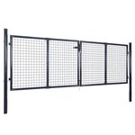 vidaXL Portail en maille Acier galvanisé 289x100 cm Gris