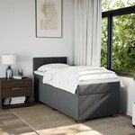 vidaXL Sommier à lattes de lit avec matelas Gris foncé 80x200 cm Tissu