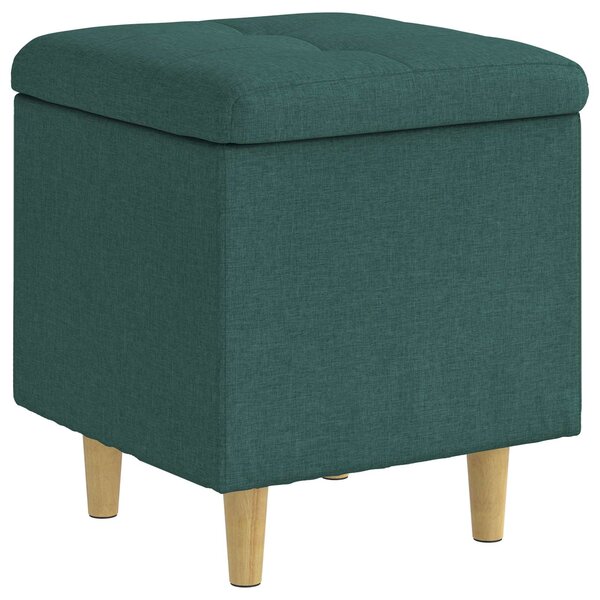 vidaXL Ottoman avec rangement Vert foncé 40 x 40 x 45 cm tissu