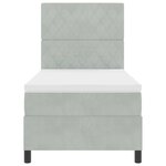 vidaXL Lit Box Spring avec Matelas Gris Clair 90x200 cm Velours