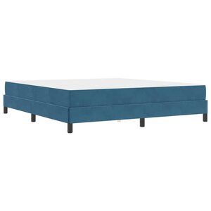 vidaXL Lit boxspring avec matelas Bleu foncé 180 x 200 cm Velours