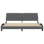 vidaXL Cadre de lit sans matelas gris foncé 200x200 cm tissu
