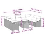 vidaXL Canapés de Jardin 10 Pièces Beige  gris clair 55 x 55 x 37 cm