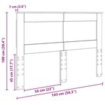 vidaXL Tête de lit Chêne noir 140 cm Bois d'ingénierie