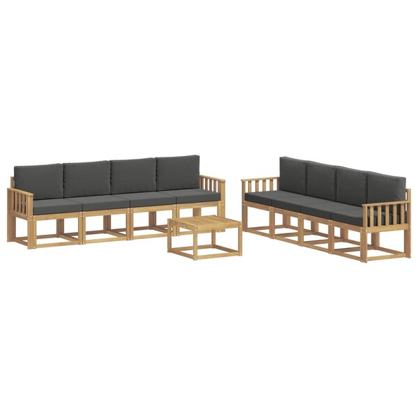 vidaXL Ensemble de canapés d'extérieur 9 pc Blanc et anthracite